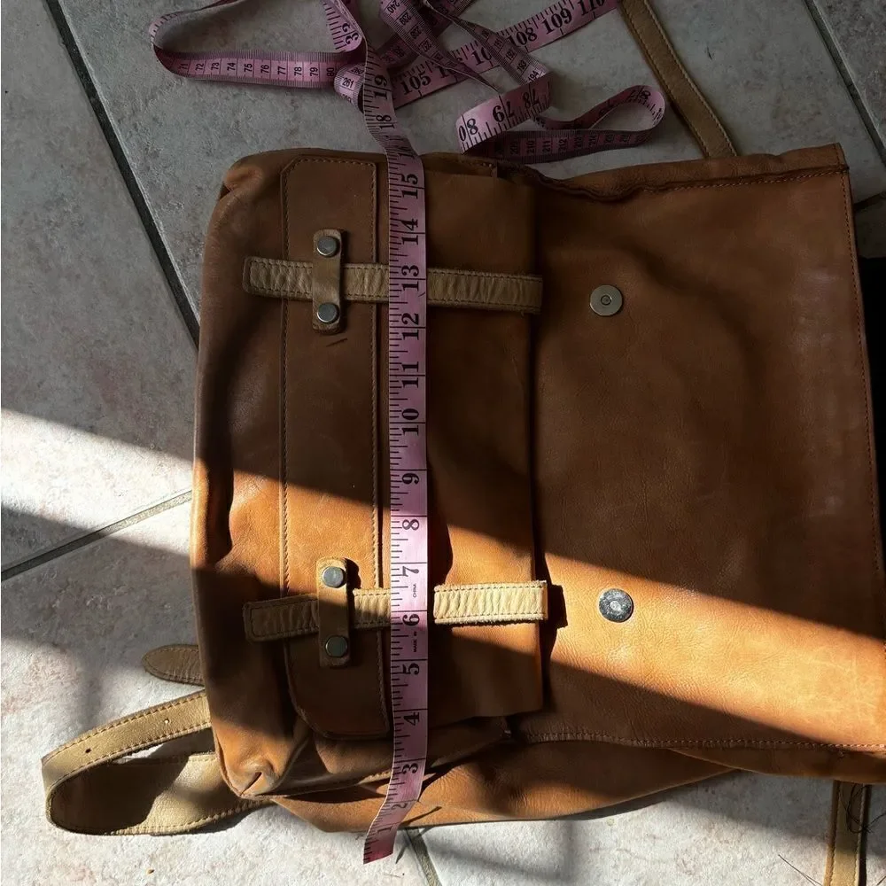 Carlo Cecchini Montana waxed travel bag book bag shoulder bag calf backpack Z7